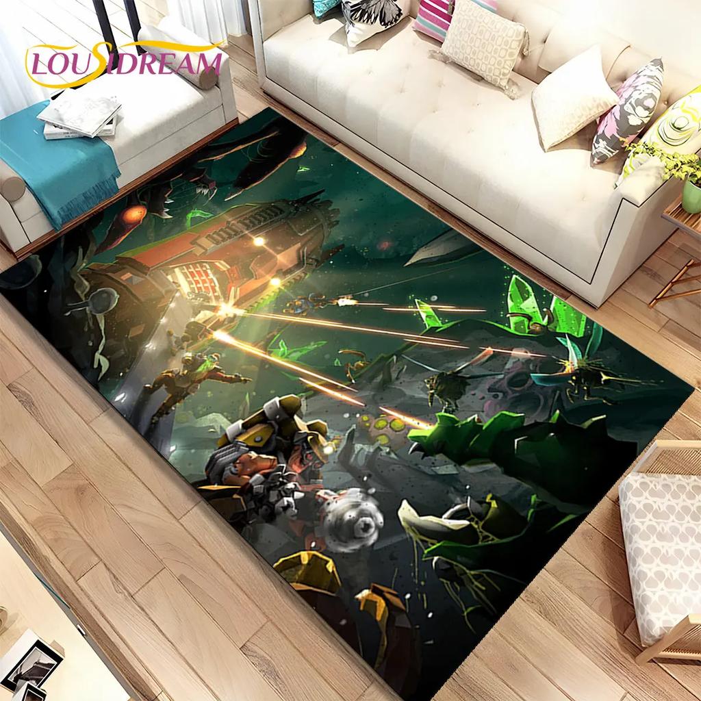 3D DRG Deep Rock Galactic Game Gamer Коврик, Коврик для гостиной Спальня Диван Коврик Украшение, детский нескользящий напольный коврик