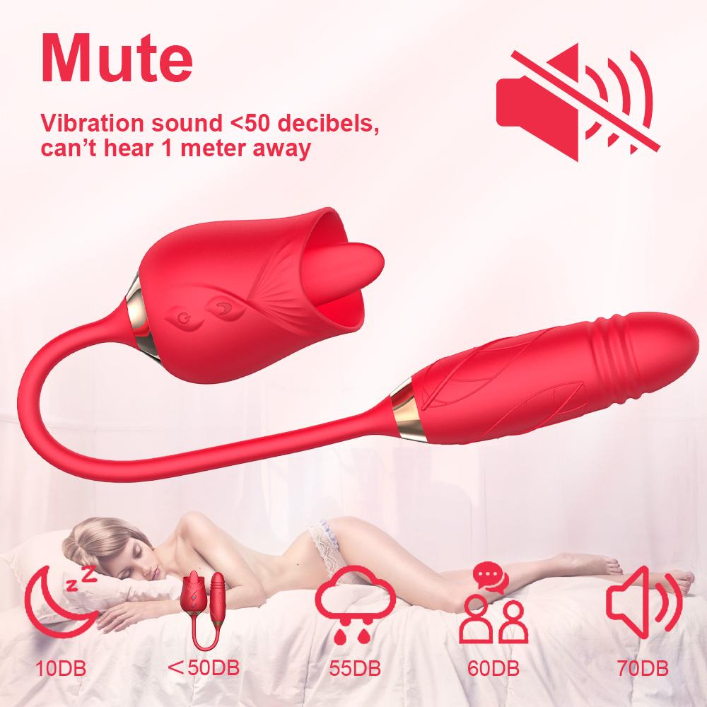 Роза Вибратор 10-скоростной фаллоимитатор, клитор, сосок, оральный стимулятор клитора для лизания киски