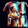 Новый #Ronaldo7# Градиентный Звездный Небо Модный Комплект из Футболки и Шорт Дышащая Тренировочная Одежда для Подростков и Взрослых Летом