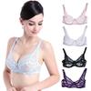 Sexy Lace Bra with Shoulder Strap Breathable Seamless Fit Hollow Out Bralette Push-up Bra Embroidery