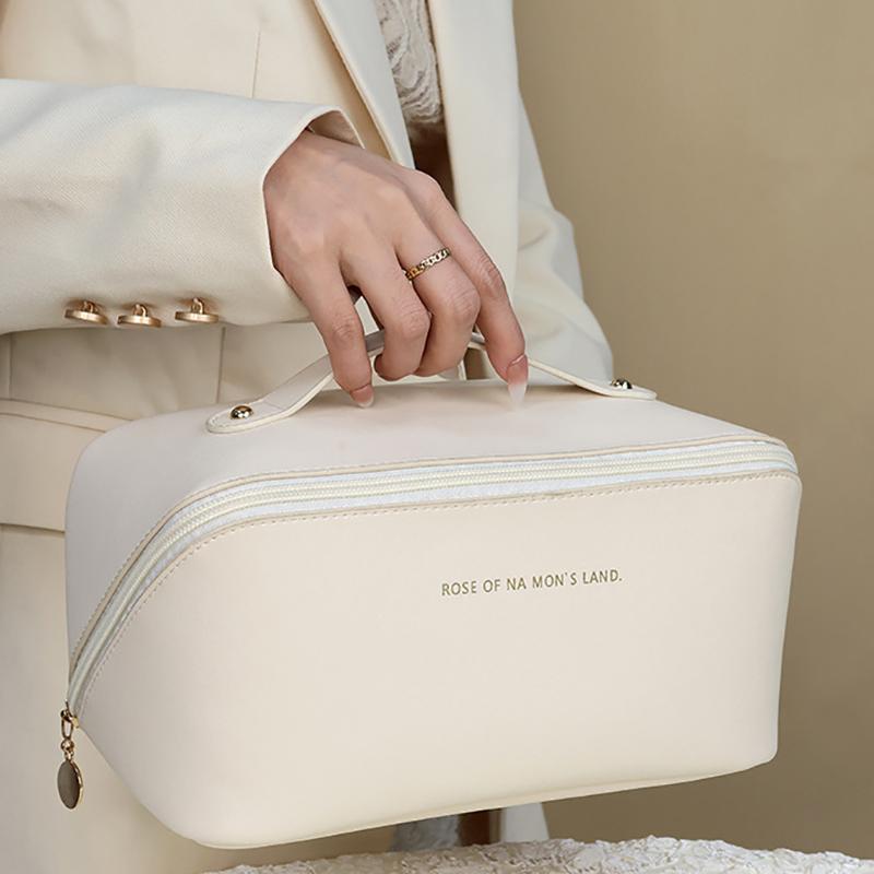 Большая вместительная дорожная косметичка, портативная косметичка из искусственной кожи, женская водонепроницаемая косметичка для ванной комнаты, многофункциональная косметичка