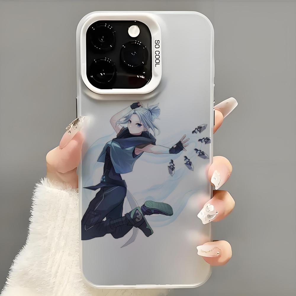 Чехол для телефона V-VALORANT Jett Чехол для телефона для iPhone 14 16 15 11 12 13 Pro Max Mini Plus Ударопрочный чехол