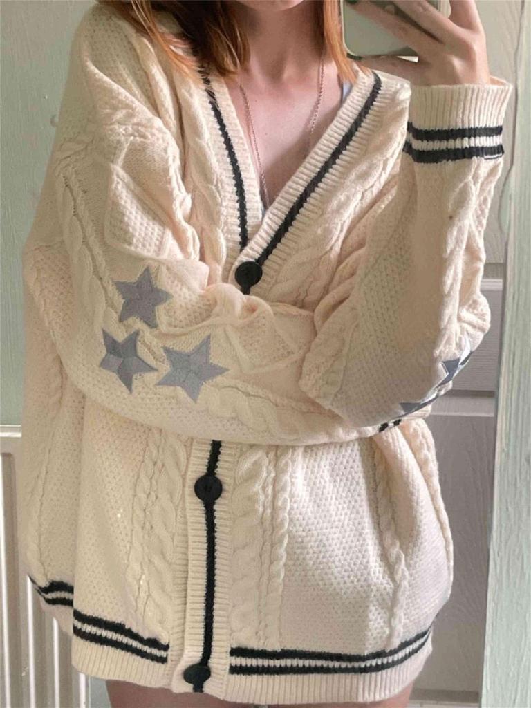 Женский вязаный кардиган Off-White с рукавами летучая мышь - Элегантный свитер с длинным рукавом для осени/зимы