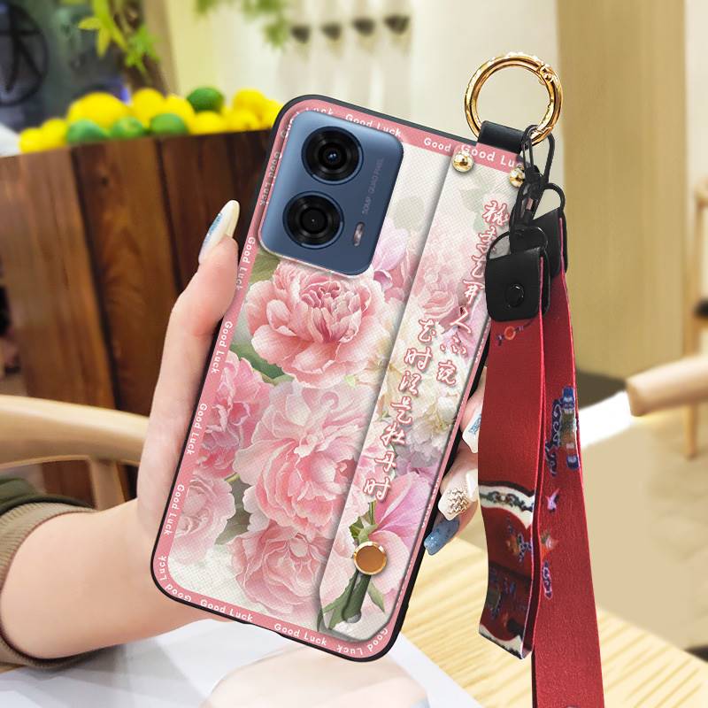 Пылезащитный ремешок на запястье Чехол для телефона для MOTO G24 Power Шнурок для мамы Прочный браслет Модная подставка Силиконовое кольцо