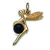 [A8113] - Gold Plated Pendant 'Tinker Bell' Golden Black - 15x20 Mm