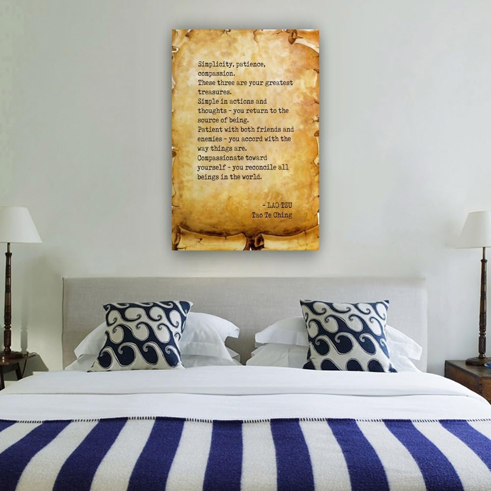 Гхарез Дао Дэ Цзин Постеры с изречениями Цитата Настенное искусство Винтажный Мотивационный Настенный декор для Украшения ванной комнаты Современные Картины Жикле-принты