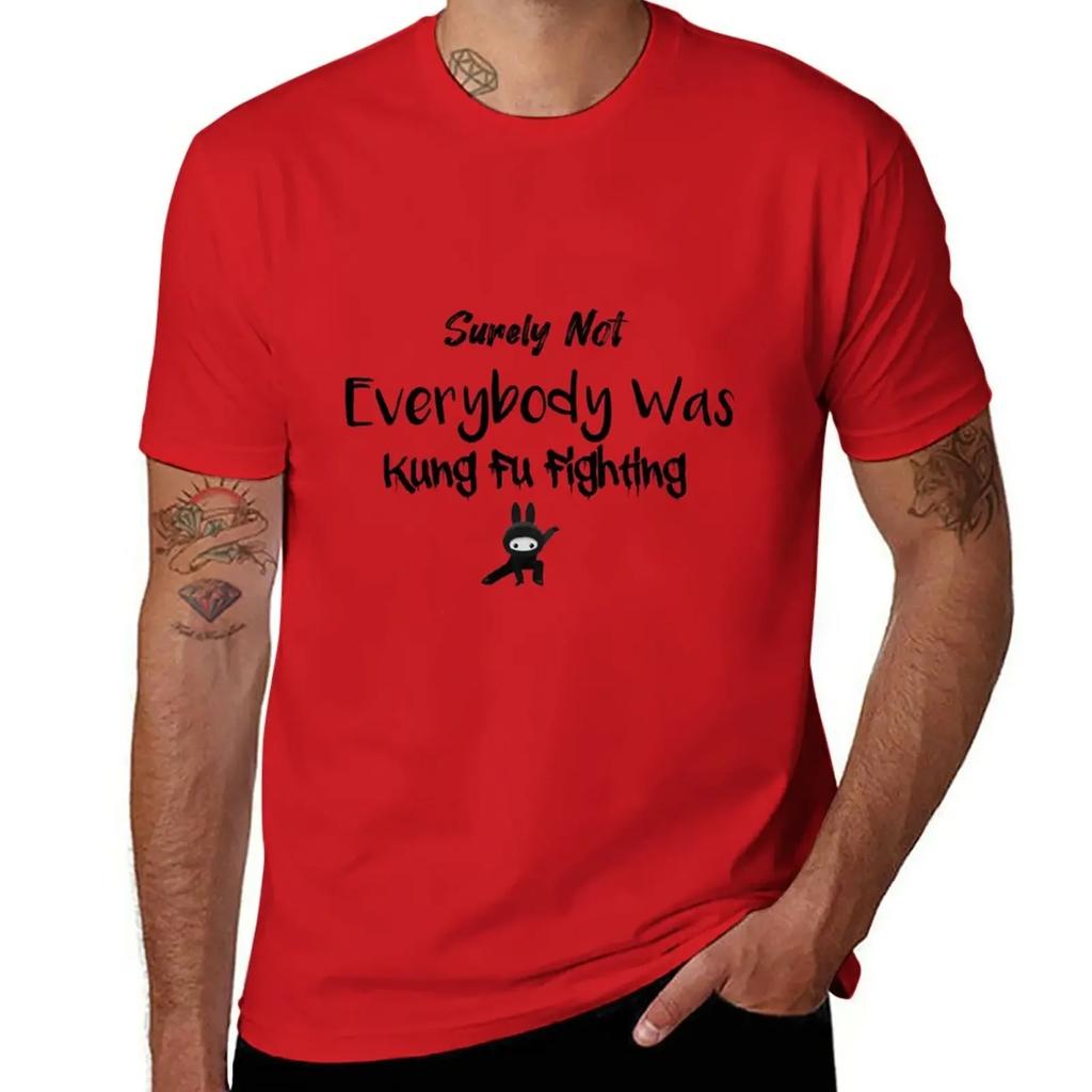 Surely Not Everybody Was Kung Fu Fighting T-Shirt boys whites tops mens graphic t-shirts big and tall