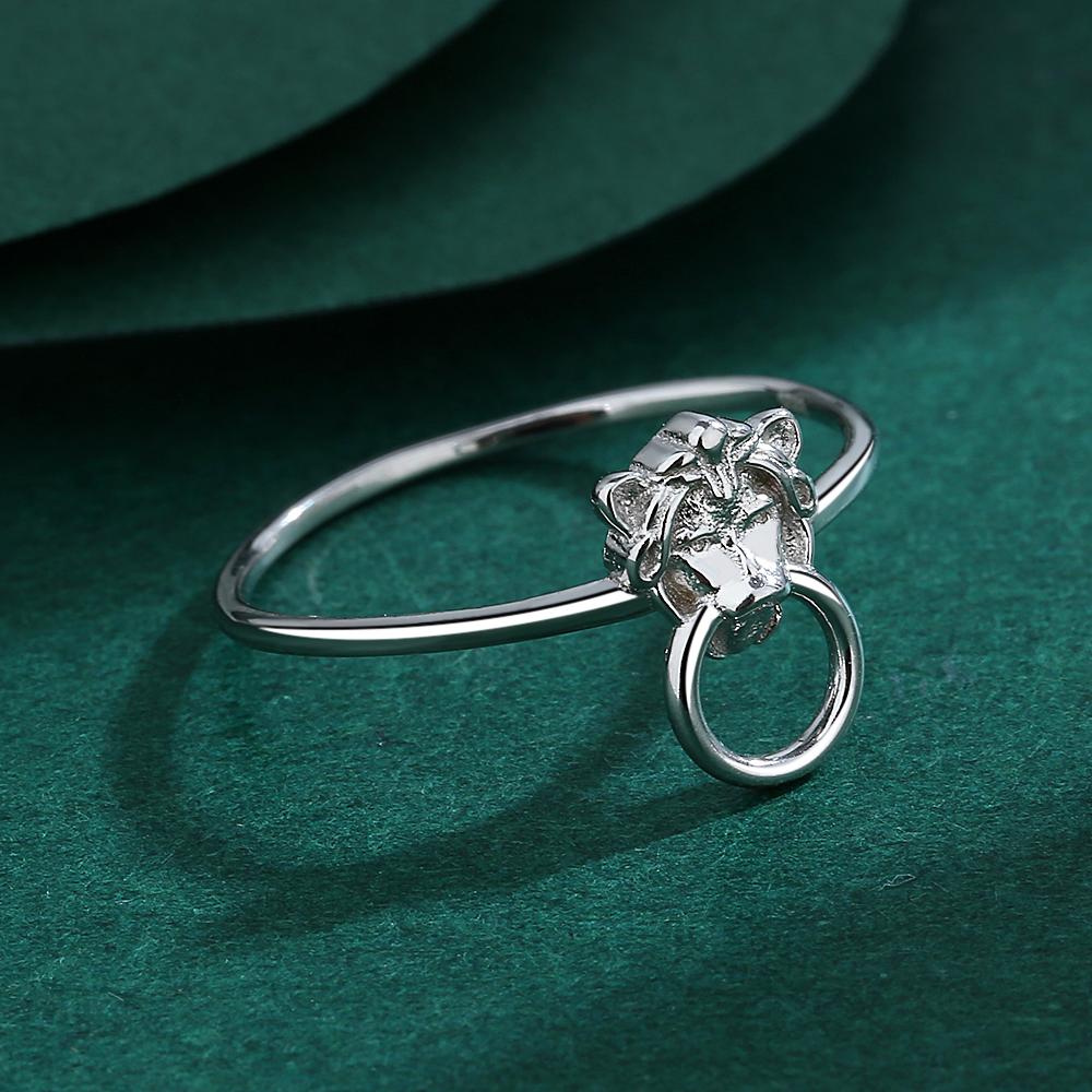 Модные парные кольца в форме головы льва из серебра 925 пробы для женщин, оригинальные геометрические кольца из настоящего стерлингового серебра, юбилейные украшения