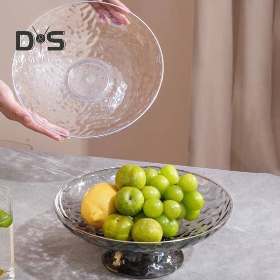 Прозрачная тарелка для фруктов, сливной поддон со съемным дренажным основанием, большая вместительная кастрюля для конфет, сливное блюдо для овощей, кухонные аксессуары