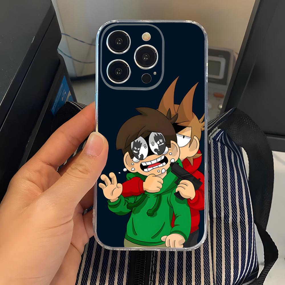 Игровой чехол Eddsworld Прозрачный Для iPhone 15 17 Pro Max 16 14 Pro 11 12 Pro 13 X XR XS SE Задняя крышка
