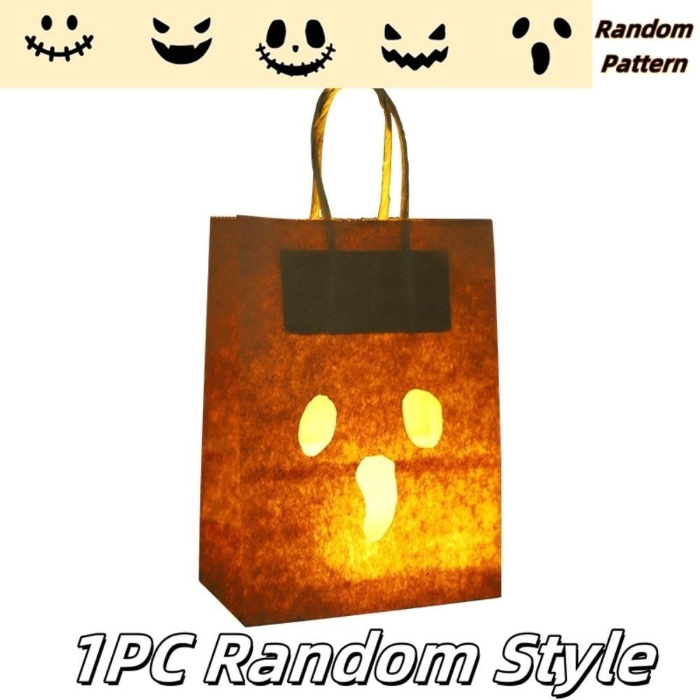 Pumpkin Halloween Paper Bag Random Style Candy Gift Bag Luminous Packaging Bag Bakery