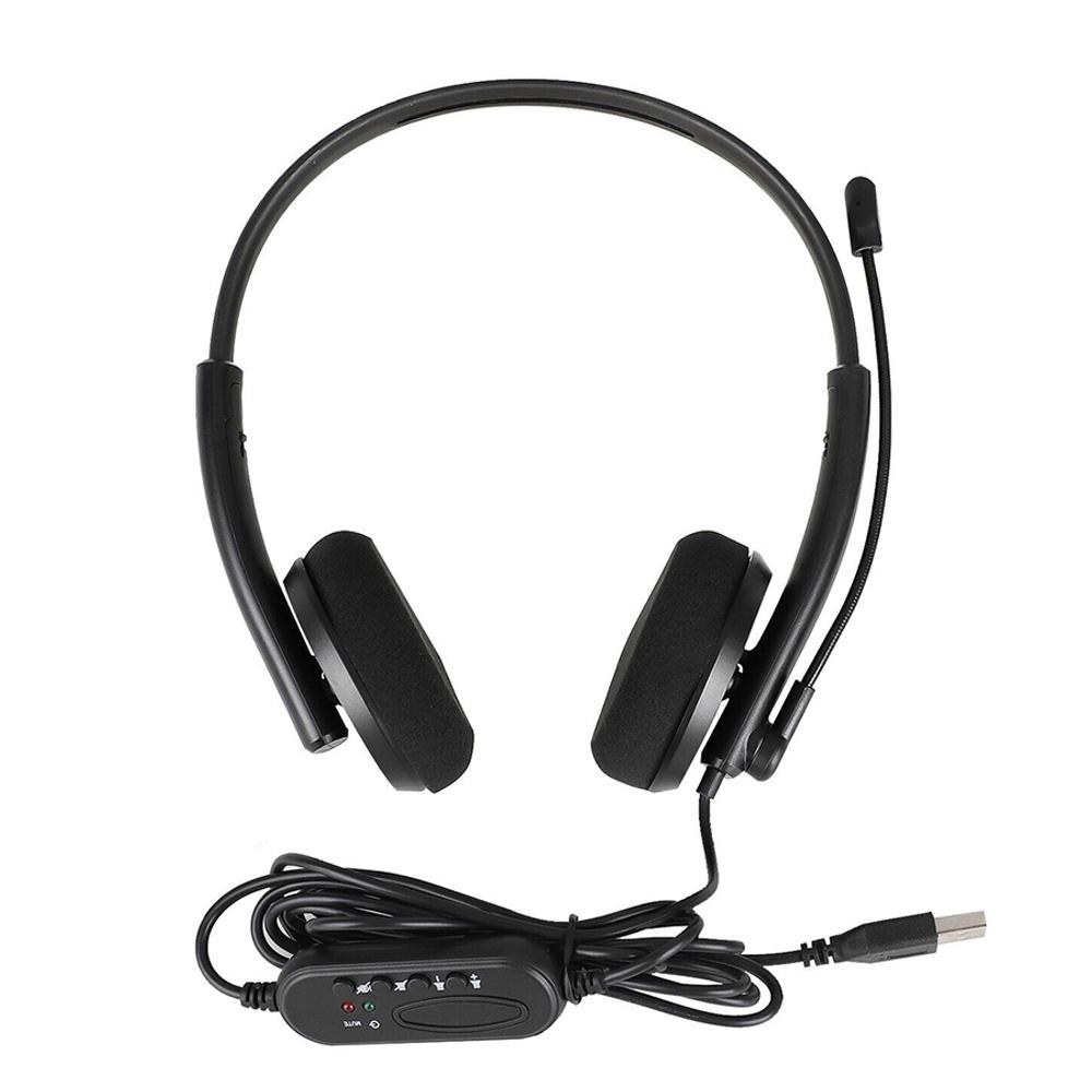 Проводная USB-гарнитура для колл-центра с шумоподавлением, вращающимся на 270° микрофоном, деловые наушники с громкой связью для ПК, домашнего офиса