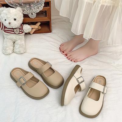 Баотоу тапочки женские летние носить продвинутый смысл 2025 новый интернет-знаменитость супер огонь универсальные мягкая подошва одна нога половина тапочек