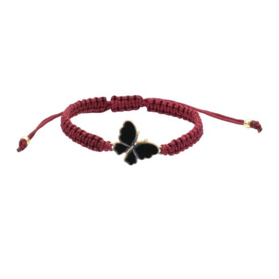 Butterfly Braided Bracelet Handcrafted String Rope Bracelet Adjustable Cheerleader Wristlet Party Favor for Friendship Gift Cheer Dance Team