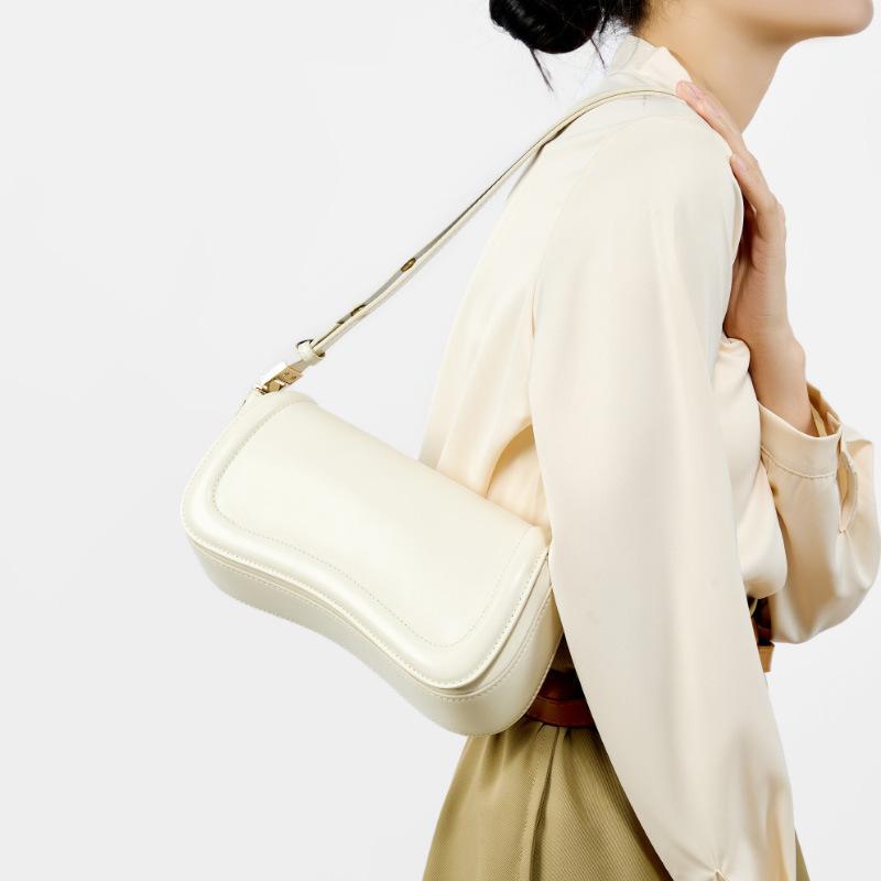 Genuine Leather Underarm Bag Simple and Elegant Single-shoulder Women's Bag Niche Crossbody Bag