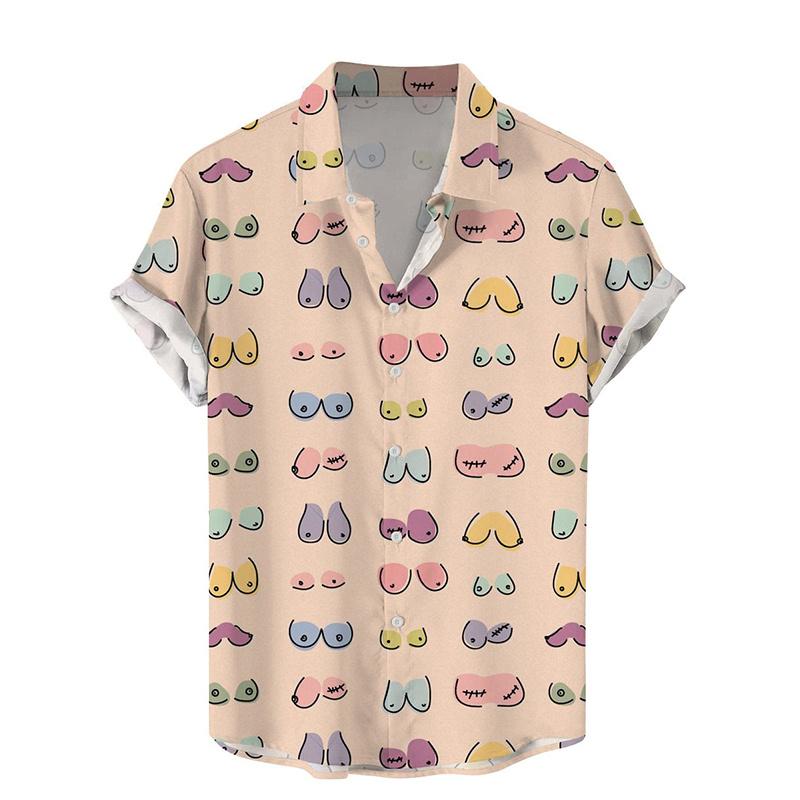 Harajuku Summer New 3D Printing Hentai Styles Shirts Color Rainbows Graphic Short Men Fashion Cool Clothes Blouses