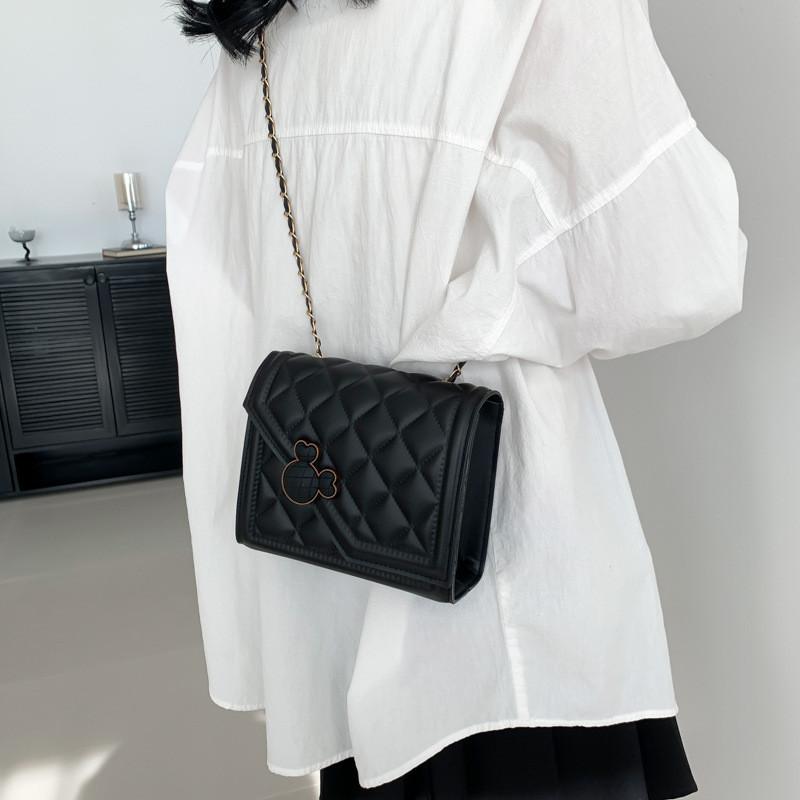 Small Square Bag Women 2024 Spring New Fashion Popular Cross-border Street Trend Chain Single Shoulder Diagonal Bag White/black/brown