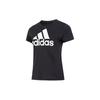 Adidas Big Logo Print American Vintage Loose Sports Quick-Dry Casual Crew Neck Short Sleeve T-Shirt Women Tops Black FT3078