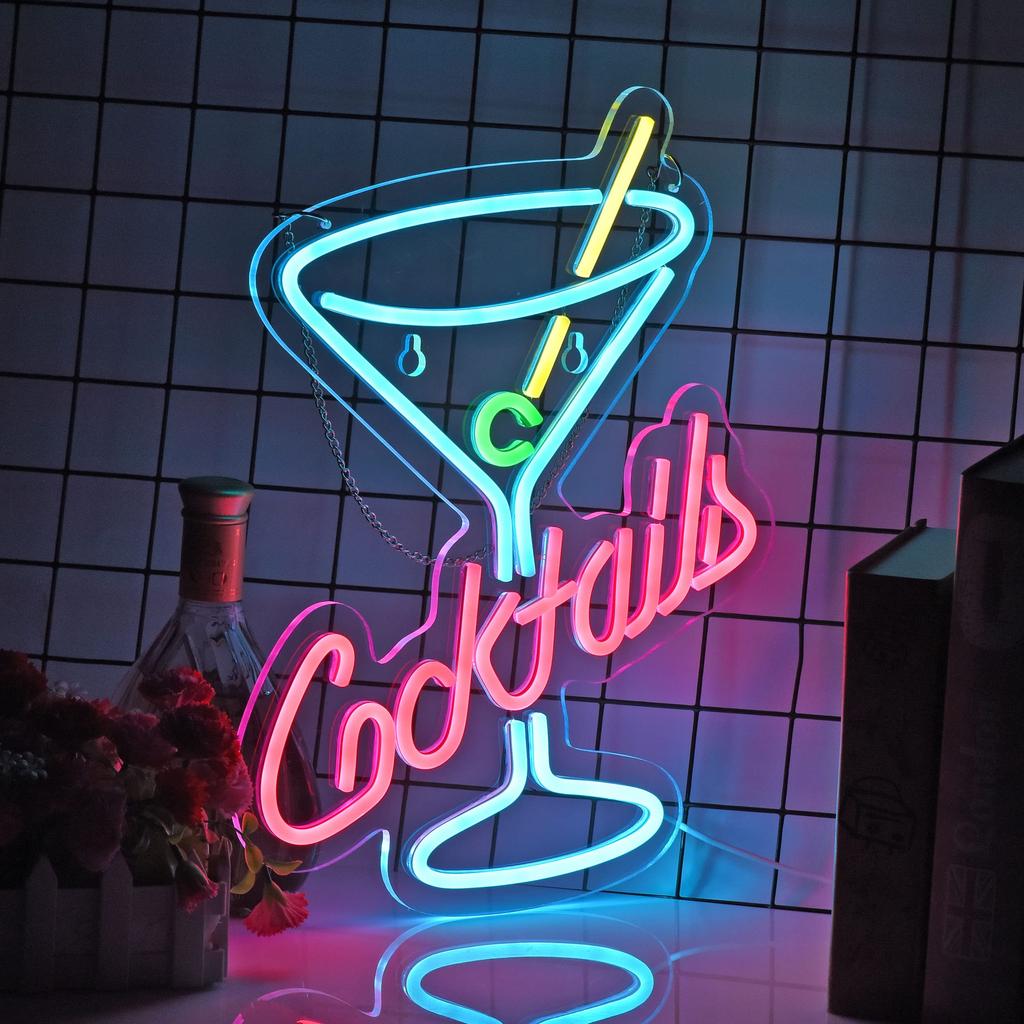 Cocktails Beer Neon Sign - Bright LED Bar Decor, Commercial Pub & Home Bar, Grand Opening Gift for Bartenders & Brew Lovers