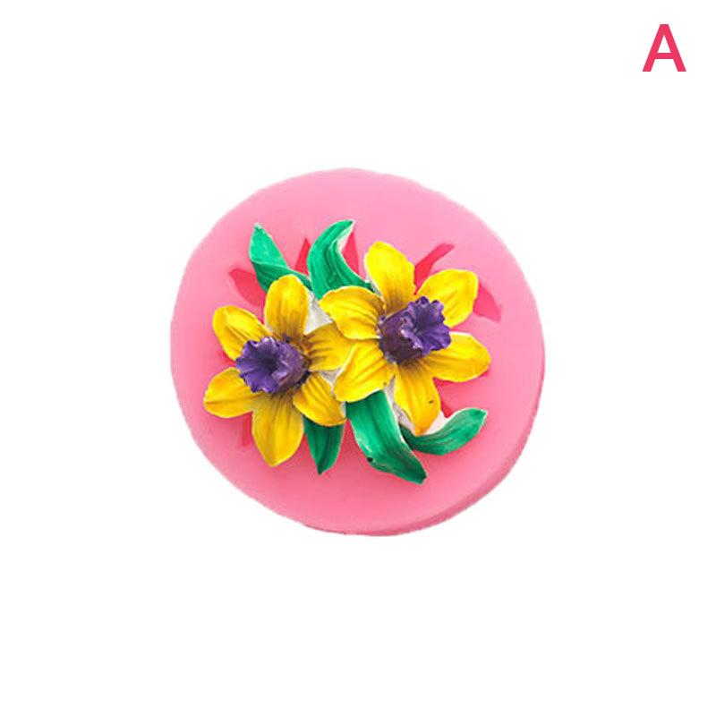 3D роза лотос орхидея маргаритка подсолнух силиконовая форма сделай сам свадебный цветок помадка для торта украшение инструмент для выпечки мыла свечи форма подарок