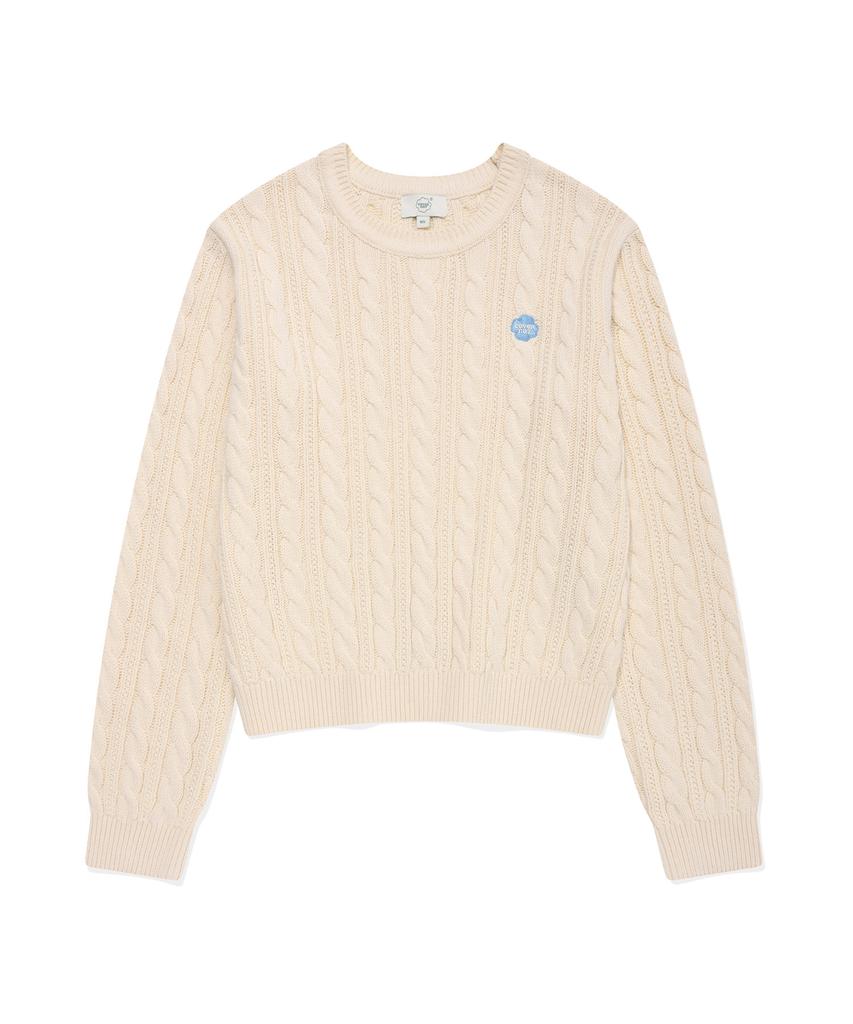COVERNAT WOMAN Cloverheart Cable Knit Ivory