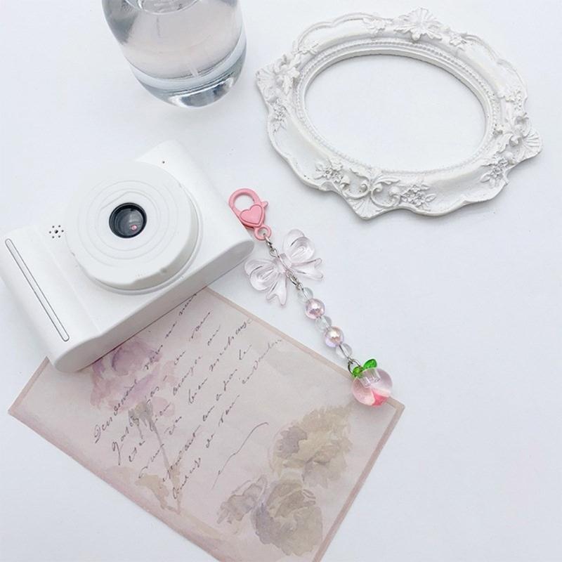 Брелок на шею для телефона с бусинами, ремешок на запястье, бант, сердце, цепочка для телефона, DIY, ручная работа, брелоки-бантики, аксессуар для телефона, рюкзака, камеры