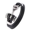 Fashion Men Jewelry Stainless Steel Wolf Head Bracelet Man Leather Bracelet Punk Male Charms Bracelets Bangles Wristband