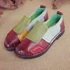 Туфли из натуральной кожи для женщин среднего возраста, для мам в стиле ретро, на плоской платформе, разноцветные, 2024, женские, большие размеры 35-42