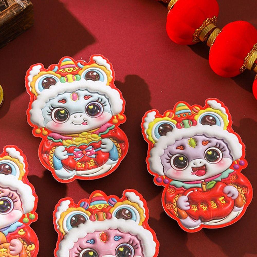 6pcs Laser Chinese New Year Red Pocket Traditional Good Lucky Red Packets  Lunar New Year Gifts