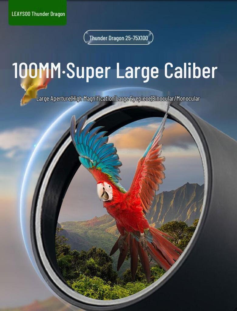 Thunder Dragon 25-75X100 HD Large Aperture High Magnification Outdoor Target Shooting & Bird Watching Scope
