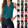 Women's Fashion Solid Color V Neck Sleeveless Pullovers Vest Top