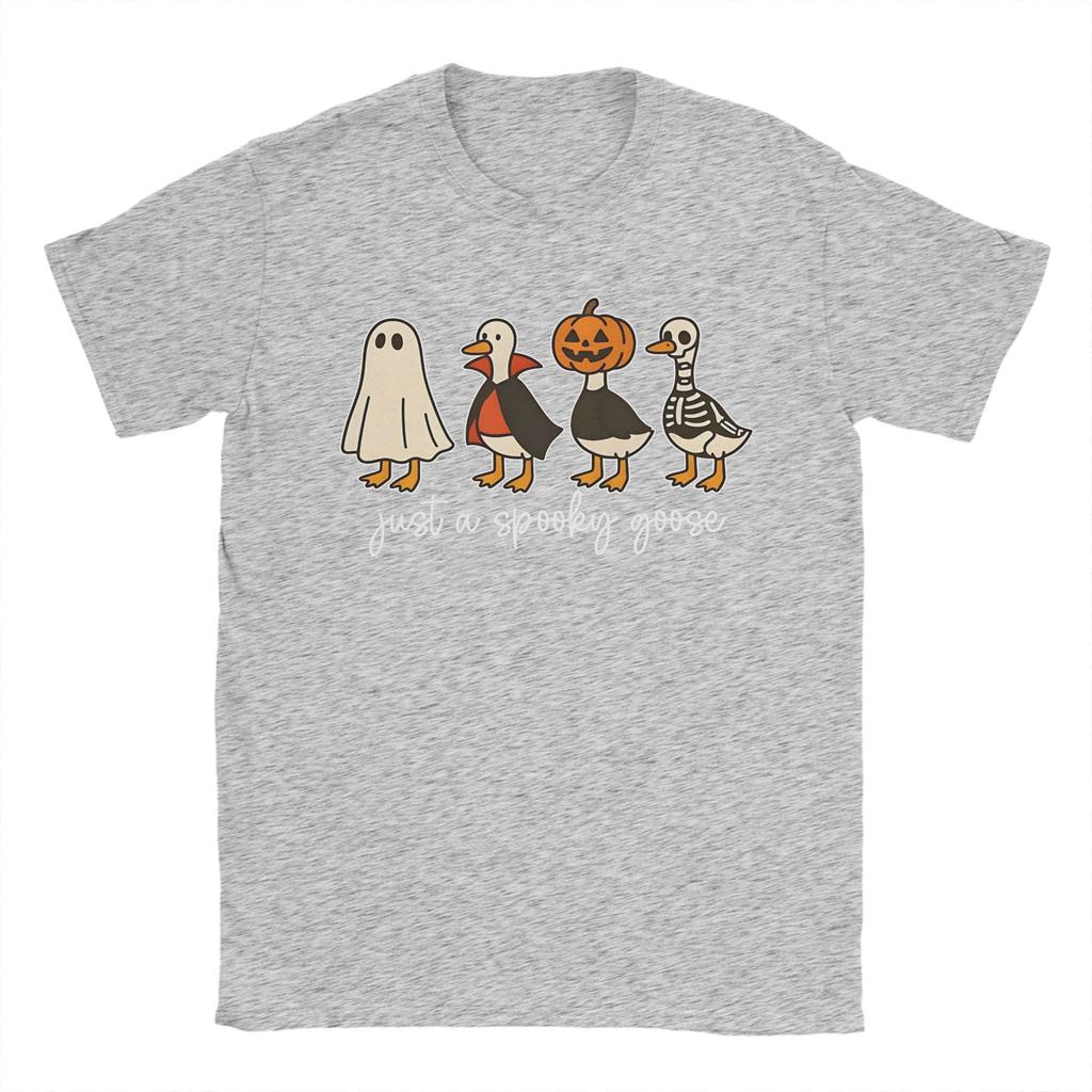 All Seasons Spooky Goose On The Loose Halloween T Shirt For Unisex  Pure Cotton T-shirts Short Sleeve Clothing