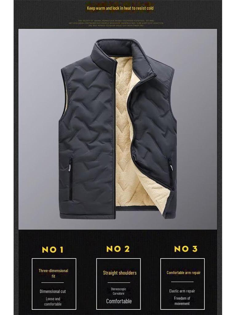 Мужской модный жилет из хлопка с бархатной подкладкой — теплый и стильный для осени/зимы