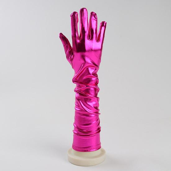 Косплей Вечеринка Сценическое Выступление Женские Длинные Перчатки из Искусственной Кожи с Блеском на Пальцы