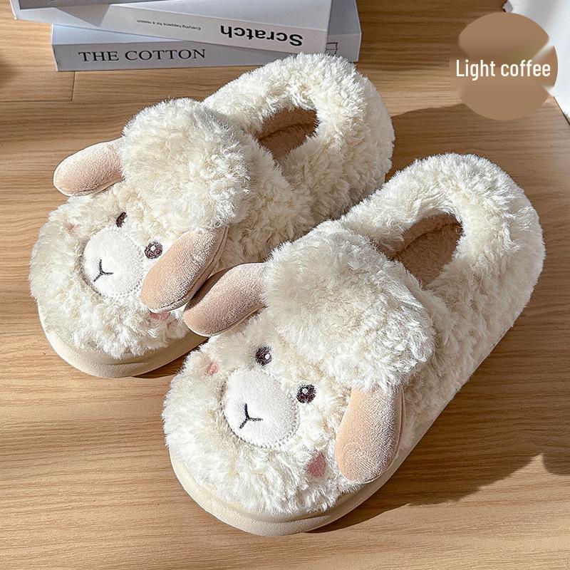 Capybara Women's Winter Cotton Slippers - Cute Cartoon Fluffy Heel, Parent-Child Warm Shoes for Kids & Men.