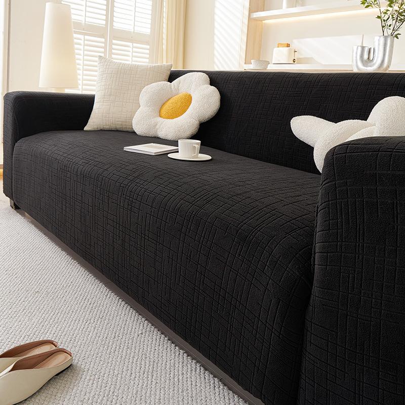 Retro Style Thickened Polar Fleece Sofa Cover New Anti Slip Elastic Sofa Cover All Inclusive Universal Cover
