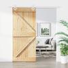 VidaXL Sliding Door and Hardware Kit 90x210 Cm Solid Pine 3203160