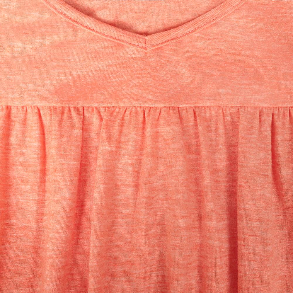 GMXIA Женские модные повседневные однотонные футболки и топы с короткими рукавами и v-образным вырезом с принтом