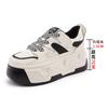 Fashion 8.5CM Autumn New Women's Versatile Shallow Single Shoes Inner Heel Increased Small White Shoes Thick Bottomed Casual Shoes