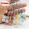 Acrylic Beer Wine Bottle Keychain Various Car Bag Key Ring Pendant Gift