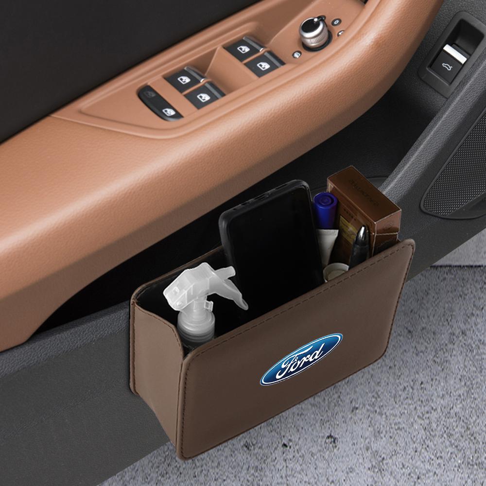 ZDO1 1Pcs Leather Car Door Side Seat Back Storage Bags For Ford Focus Ford ST Mondeo RS MK2 MK4 MK3 Fiesta Mustang Shelby Escape Kuga