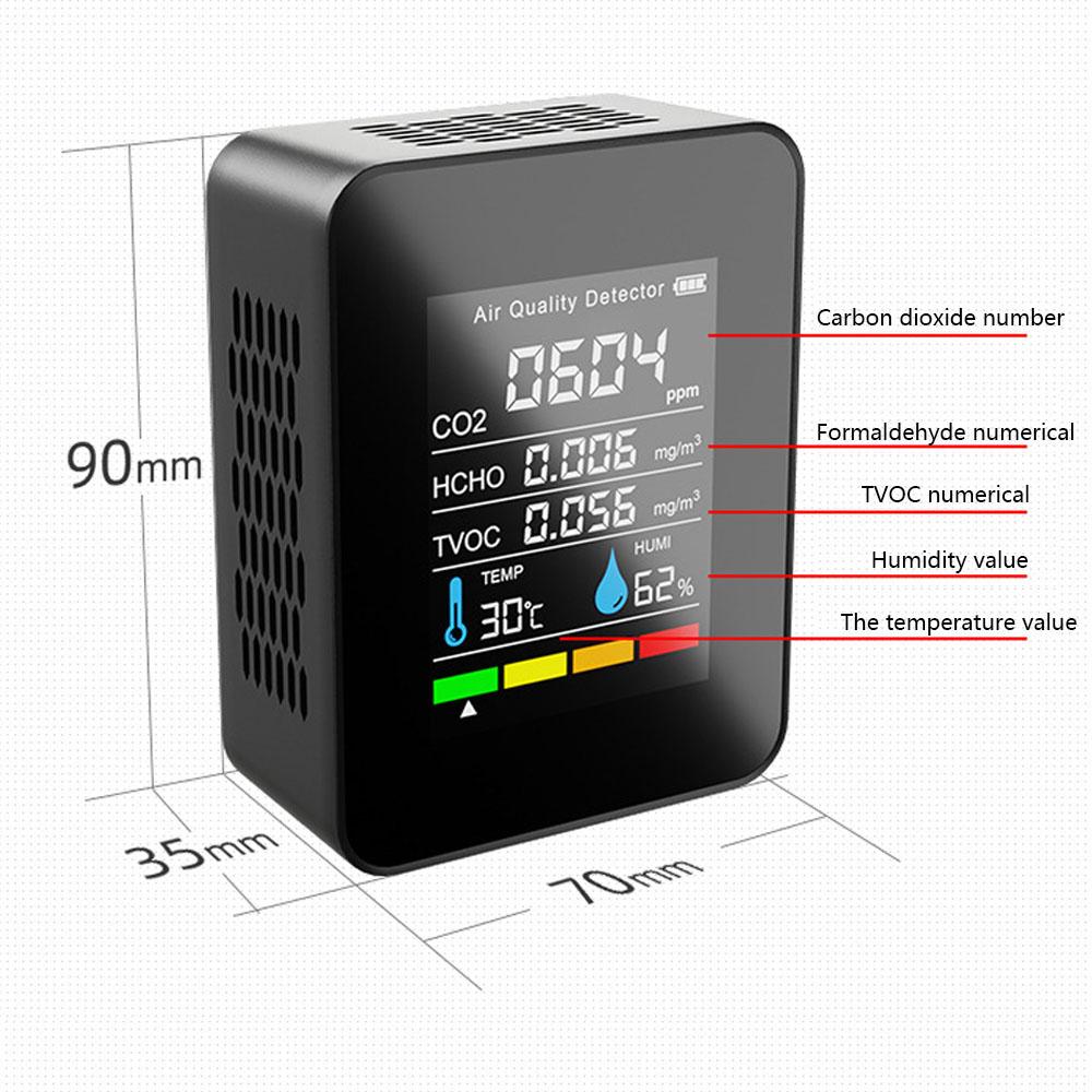 Датчик CO2 Измеритель CO2 Цифровой детектор воздуха Интеллектуальный анализатор качества воздуха Монитор загрязнения воздуха Medidor CO2 сжиженный газ