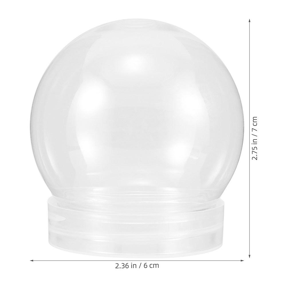 12Pcs DIY Snow Globe Craft Kit Clear Plastic Spherical Water Globes Screw Cap Design 150Ml Holiday Christmas Decor Candy Jar