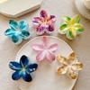 8cm Hawaii Flower Hair Claws For Women Fashionable Frangipani Shark Gripper Clip Bright Flower Hairpin Girls Hair Accessories