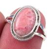 Natural Rhodochrosite Gemstone Handmade 925 Solid Sterling Silver Ring S.6 U0K94
