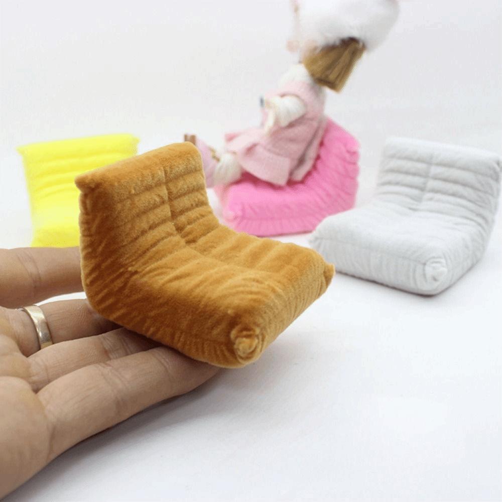Flocking Dollhouse Accessories 1:12 Mini Lazy Sofa Doll House Accessories