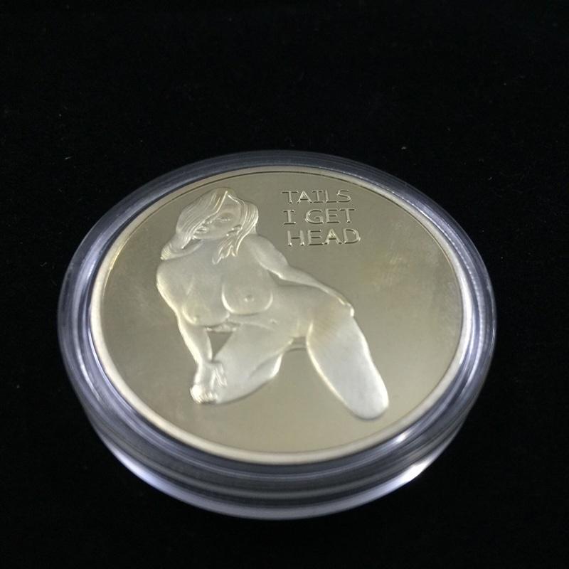 Решка, я получаю голову! Забавные гаджеты Счастливая девочка Забавные монеты Игрушка Позолоченные монеты Сувенирные монеты Подарки