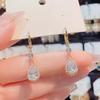 Chic Dangle Earrings Water Drop Pendant Alloy Decorative