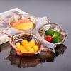 Flevance European Crystal Glass Divided Fruit & Snack Plate