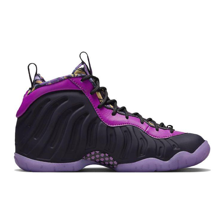 Nike Little Posite One GS Пещерный Пурпурный Детские Кроссовки Черный Ярко-Пурпурный Сатурн-Золотой DQ6210-500